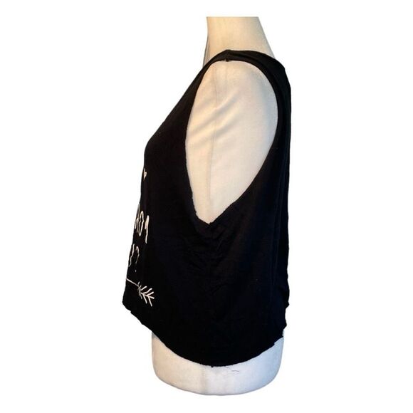 Hyssop Graphic Tee Black White Soft Cotton Sleeveless Crewneck S - Picture 2 of 4